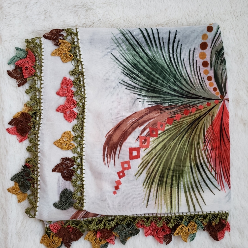 Exotic Handmade Needle Lace Scarf - Picture 2 of 4